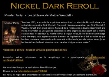 Murder party virtuelle : Les tableaux de Maitre Wendell